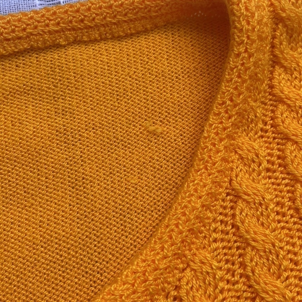 Vintage shirt sleeves marigold yellow crew neck sweater. - Picture 5 of 13